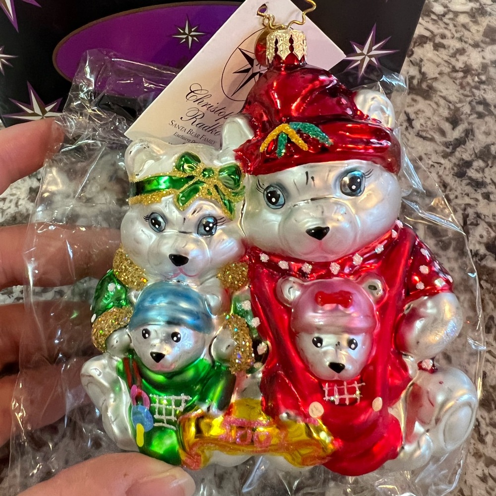 Christopher Radko Santa Bear Family